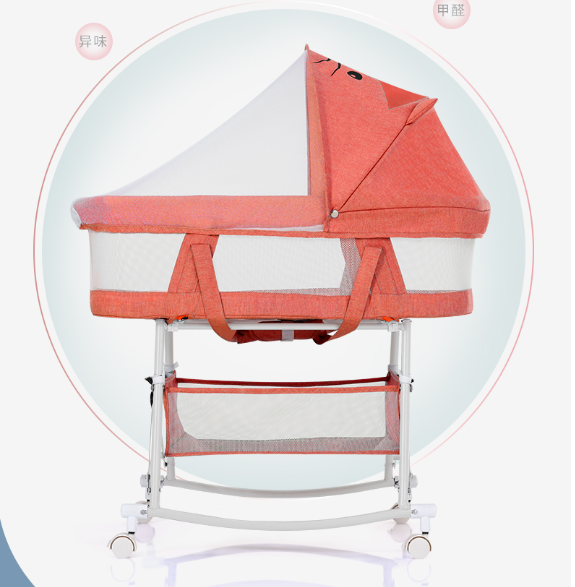 婴儿床可折叠多功能宝宝睡篮bb床便携式移动带滚轮新生儿拼接大床