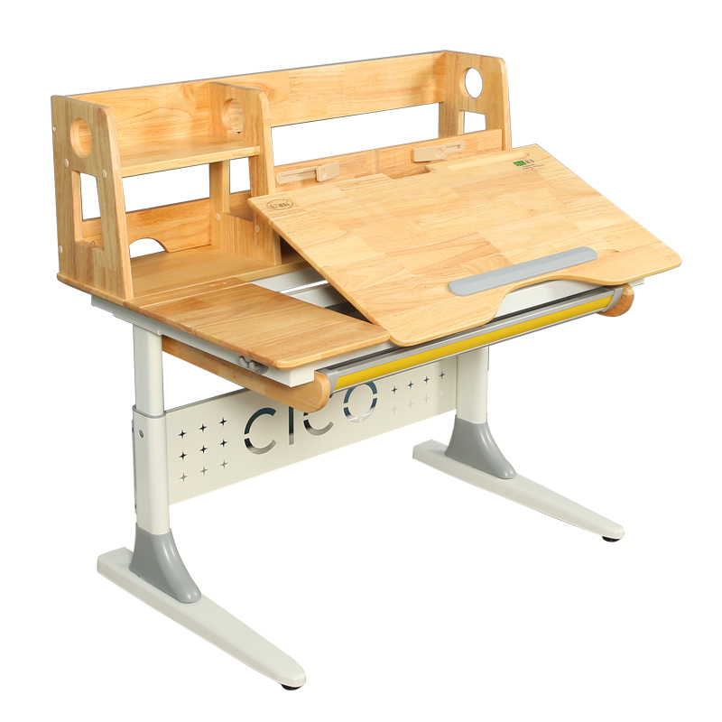 cico思科实木儿童学习桌可升降桌椅套装家用小学生多功能写字桌